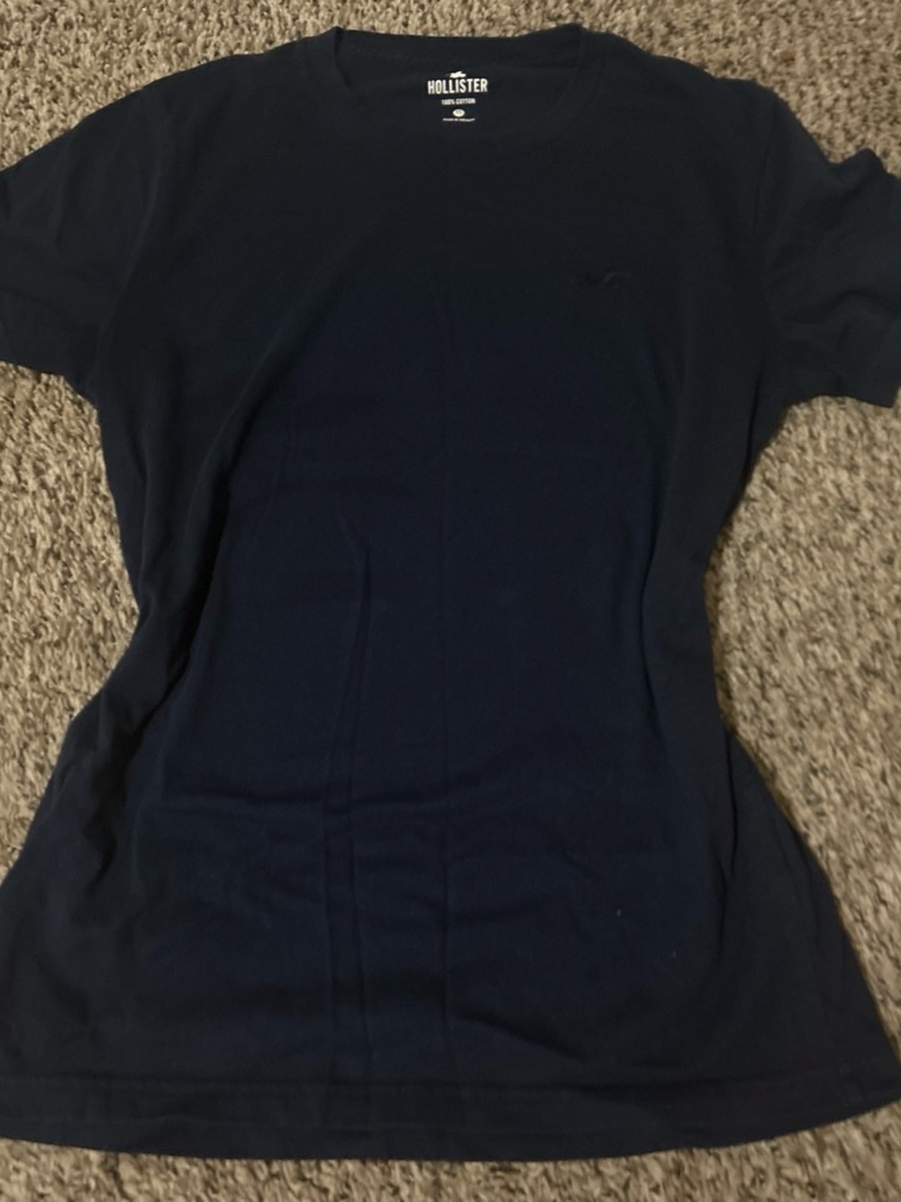 Hollister Women's Dark Navy Short Sleeve Crew Tee
